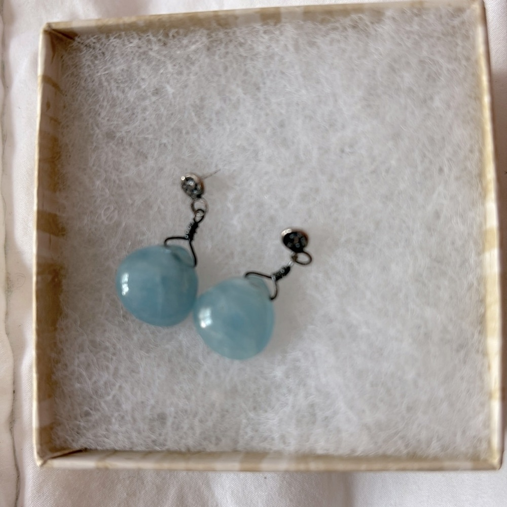 Beautiful Jes Maharry for Sundance Aquamarine Drop Earrings